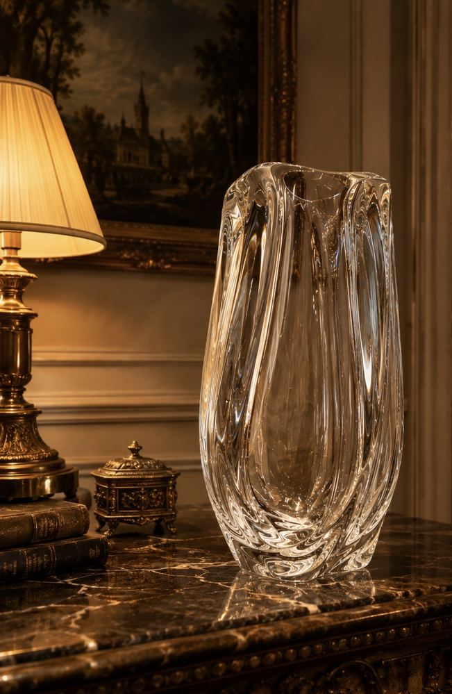 Vase en cristal signé Val Saint-Lambert, design Antonio et Guido Bon