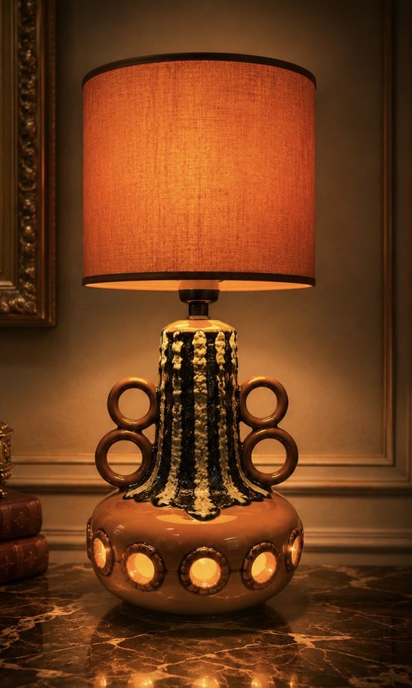 Lampe en céramique Fat Lava attribuée à Walter Gerhards