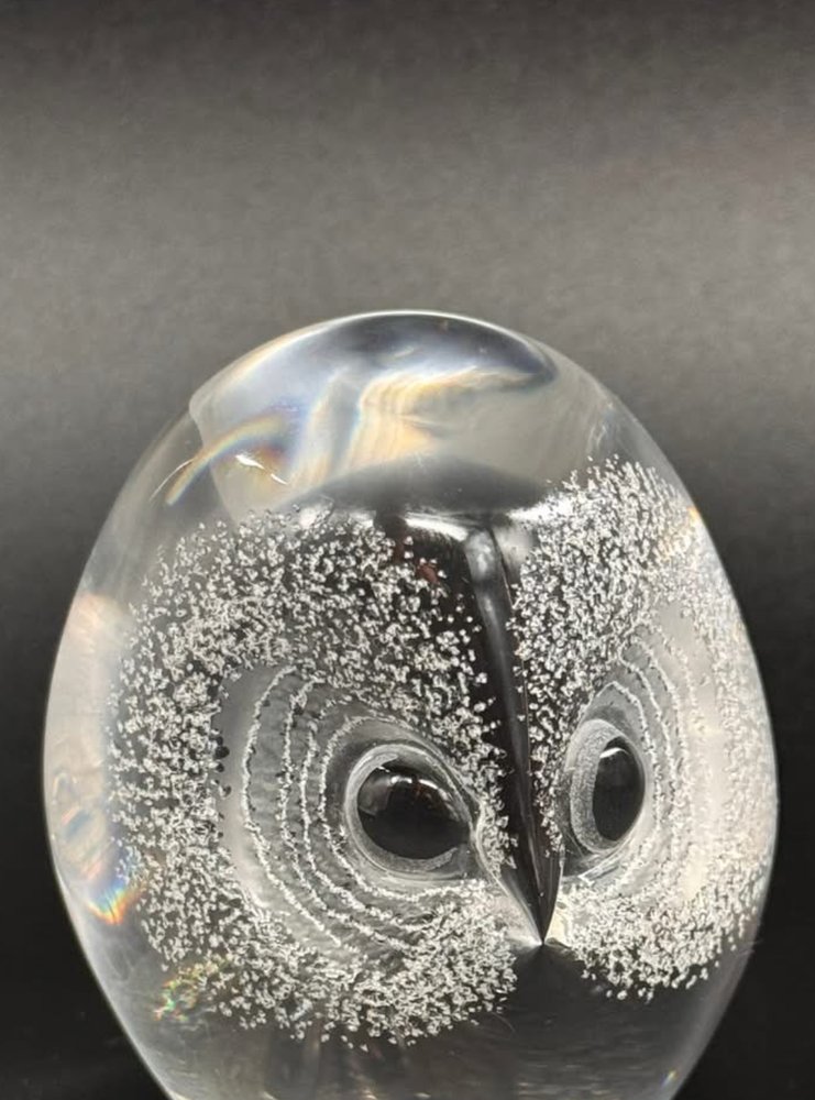 Hibou en cristal signé Mats Jonasson