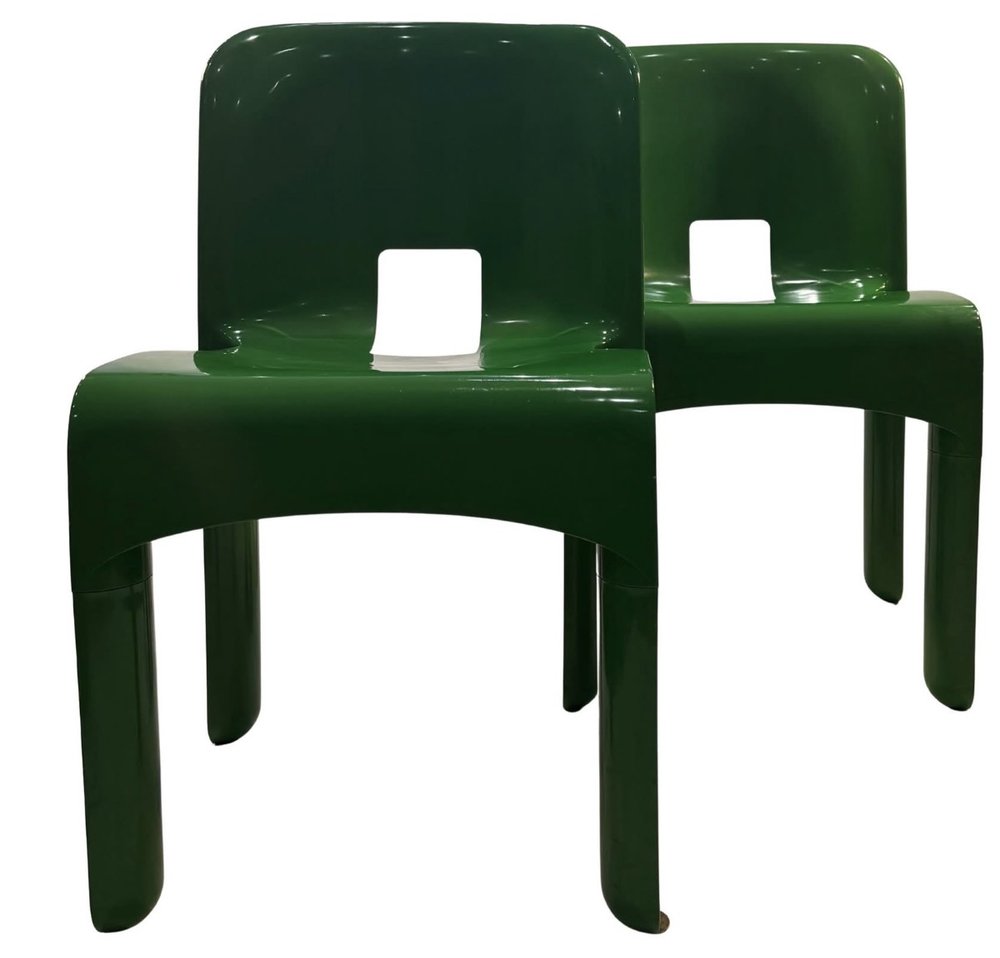 Paire de chaises Kartell modèle 4867 vertes, design Joe Colombo
